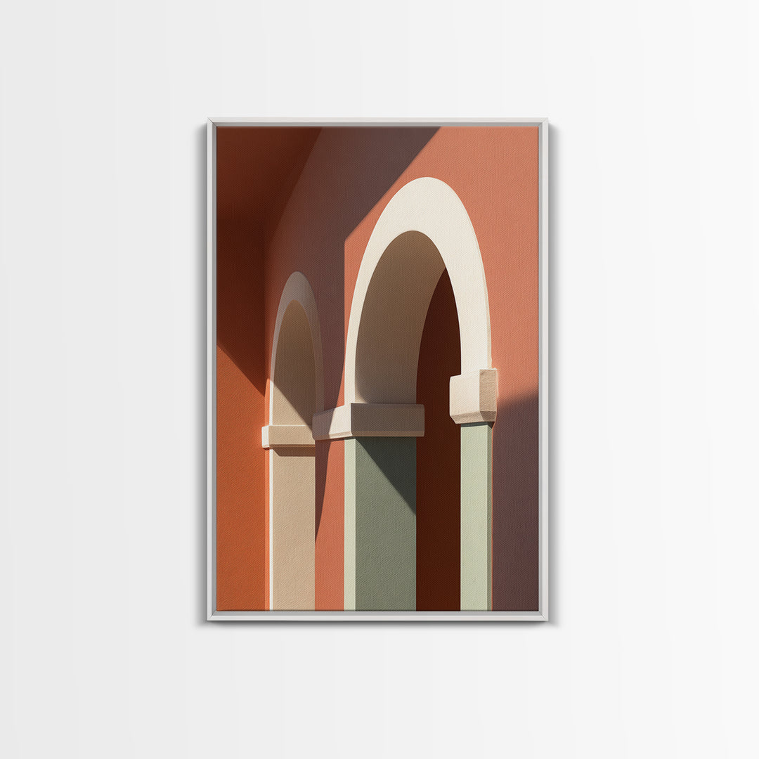 High Contrast Architectural Arches and Shadows Canvas Print, Black and White Art, Set of 3 Prints, Living Room Decor, BAW-2x3-83
