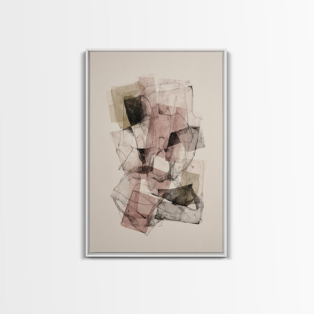 Abstract Charcoal Gestures on White Paper Canvas Print, Black and White Art, Modern Decor, Living Room Decor, Monochrome, BAW-2x3-84