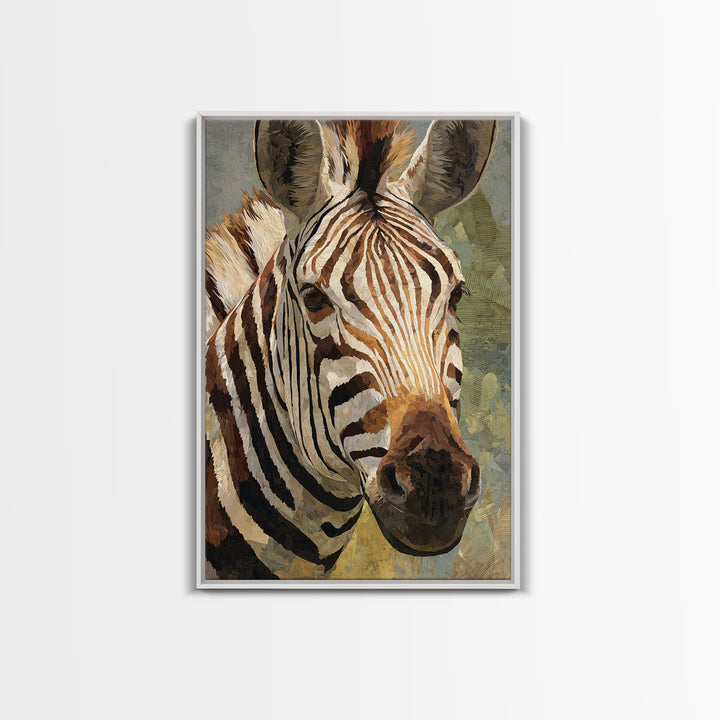 Zebra Stripe Closeup as Graphic Abstraction Canvas Print, Black and White Art, Wood Wall Art, Living Room Decor, Monochrome, BAW-2x3-88