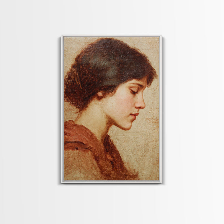 Classic Nude Figure Sketch Framed Canvas Print, Black and White Art, Living Room Wall Art, Living Room Decor, Monochrome, BAW-2x3-89