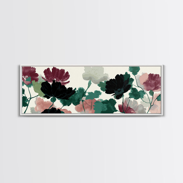 Minimal Botanical Branch Canvas Print, Black and White Art, Wall Art, Living Room Decor, Watercolor Art, Monochrome, BAW-3x1-70