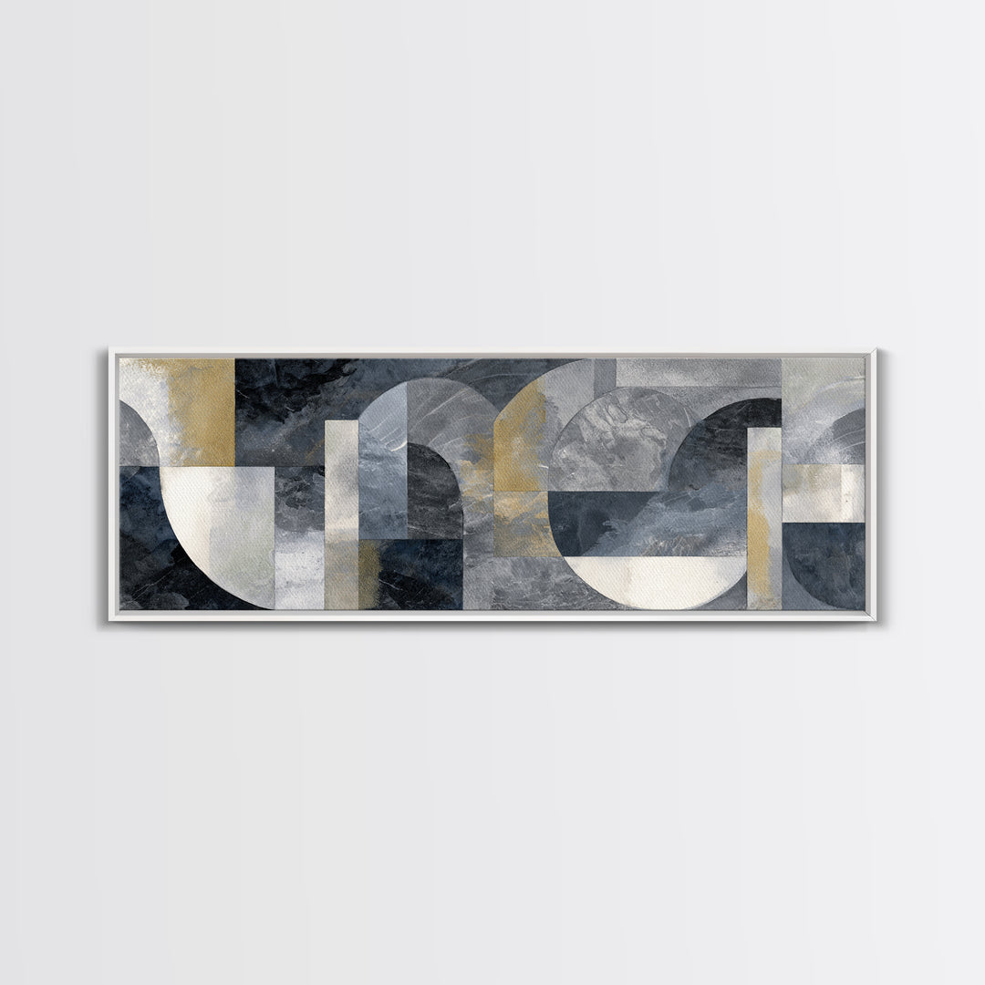 Abstract Marble Texture Framed Canvas Print, Black and White Art, Original Art, Living Room Decor, Abstract Art, Monochrome, BAW-3x1-79