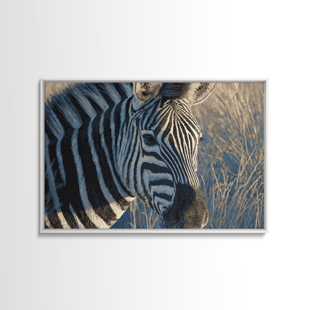 Zebra Stripe Closeup as Graphic Abstraction Canvas Print, Black and White Art, Canvas Print, Living Room Decor, Monochrome, BAW-3x2-12