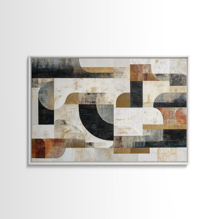 Abstract Marble Texture Framed Canvas Print, Black and White Art, Statement Artwork, Living Room Decor, Abstract Art, BAW-3x2-19