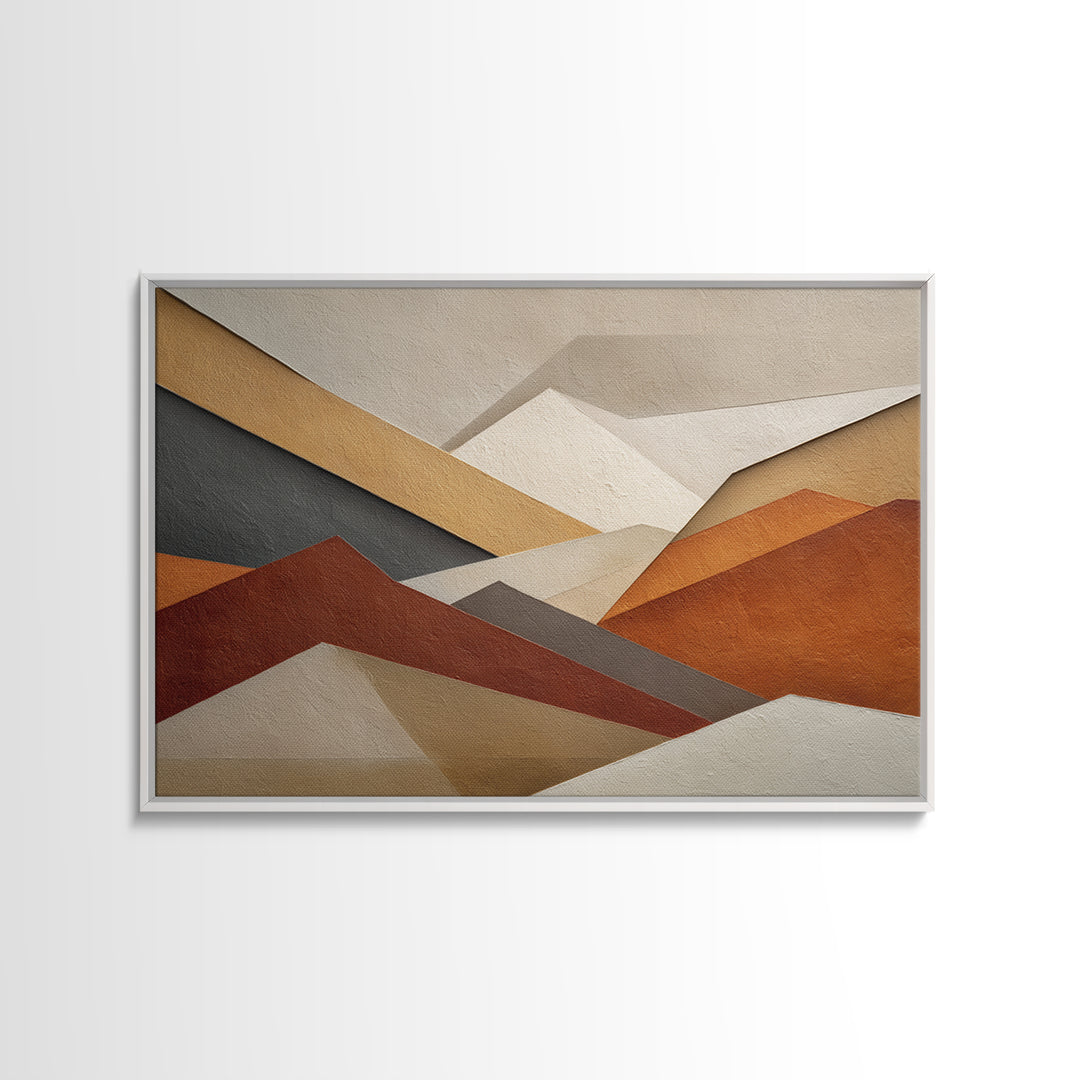 Geometric Bauhaus Grayscale Shapes Canvas Print, Black and White Art, Original Art, Living Room Decor, Abstract Art, Monochrome, BAW-3x2-22
