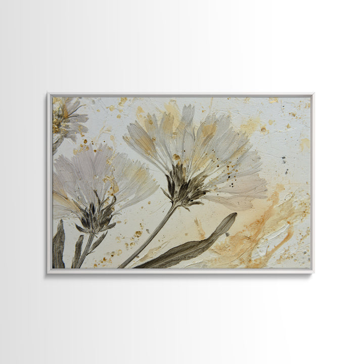 Black and White Botanical Specimen Plate Canvas Print, Black and White Art, Gallery Decor, Living Room Decor, Monochrome, BAW-3x2-27
