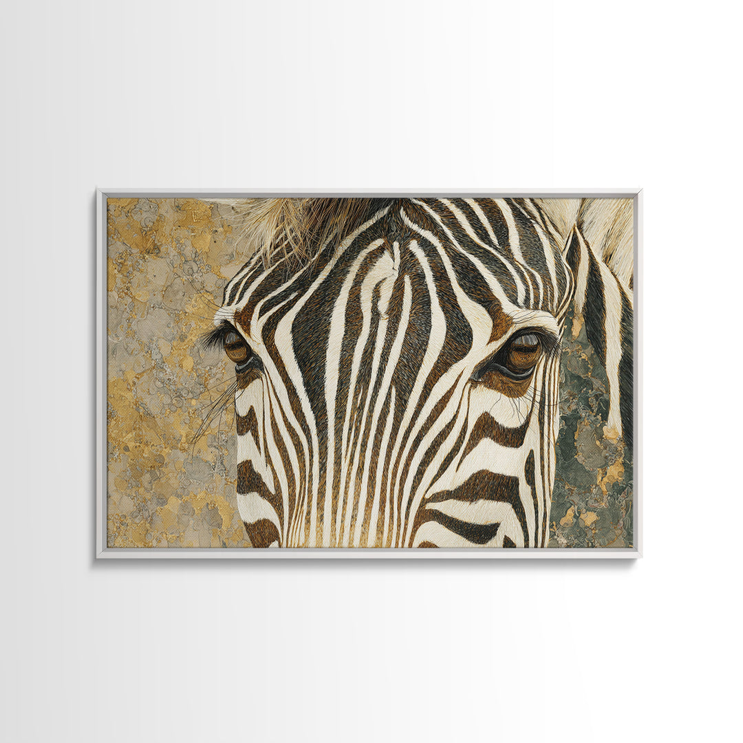 Zebra Stripe Closeup as Graphic Abstraction Canvas Print, Black and White Art, Cabin Decor, Living Room Decor, Monochrome, BAW-3x2-36
