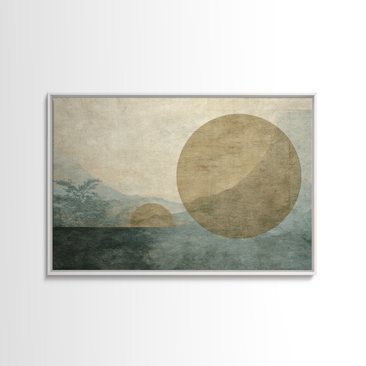 Large Circle and Line Abstract Canvas Print, Black and White Art, Original Art, Living Room Decor, Abstract Art, Monochrome, BAW-3x2-4