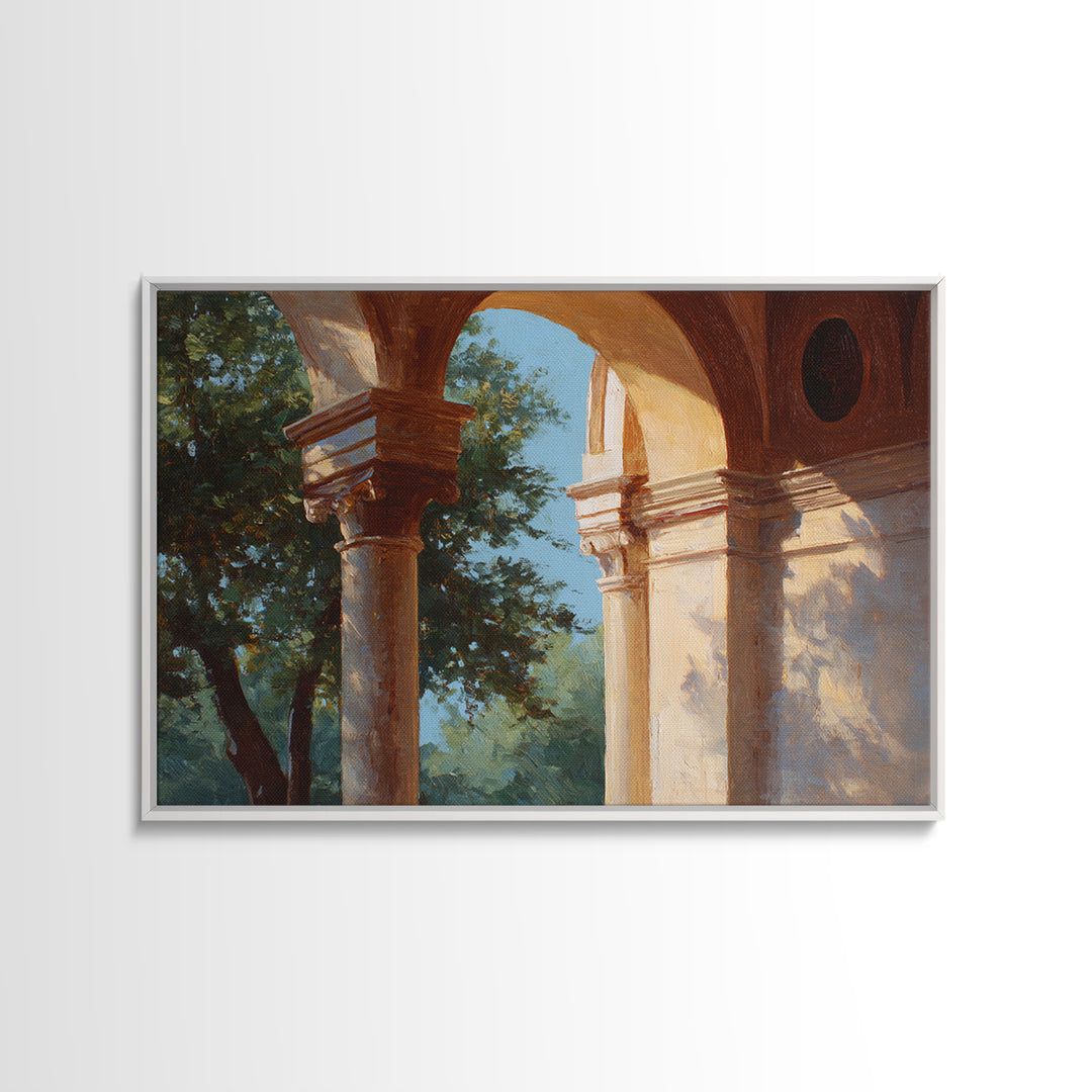 High Contrast Architectural Arches and Shadows Canvas Print, Black and White Art, Luxury Decor, Living Room Decor, Monochrome, BAW-3x2-79