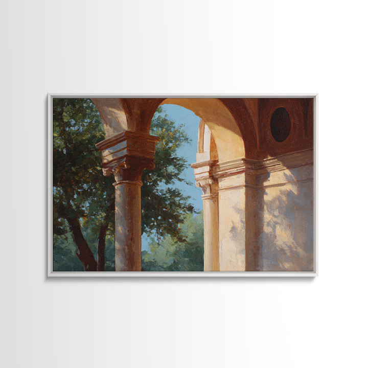 High Contrast Architectural Arches and Shadows Canvas Print, Black and White Art, Luxury Decor, Living Room Decor, Monochrome, BAW-3x2-79
