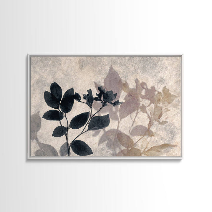 Black and White Botanical Specimen Plate Canvas Print, Black and White Art, Printable Wall Art, Living Room Decor, Monochrome, BAW-3x2-99
