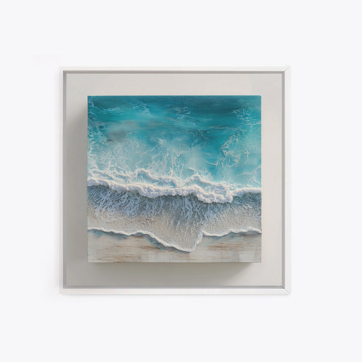 Aerial Turquoise Shoreline Canvas Print, Beach Art, Modern Decor, Coastal Decor, Fine Art, Shore, Home Decor, Wall Decor, BEA-1x1-25