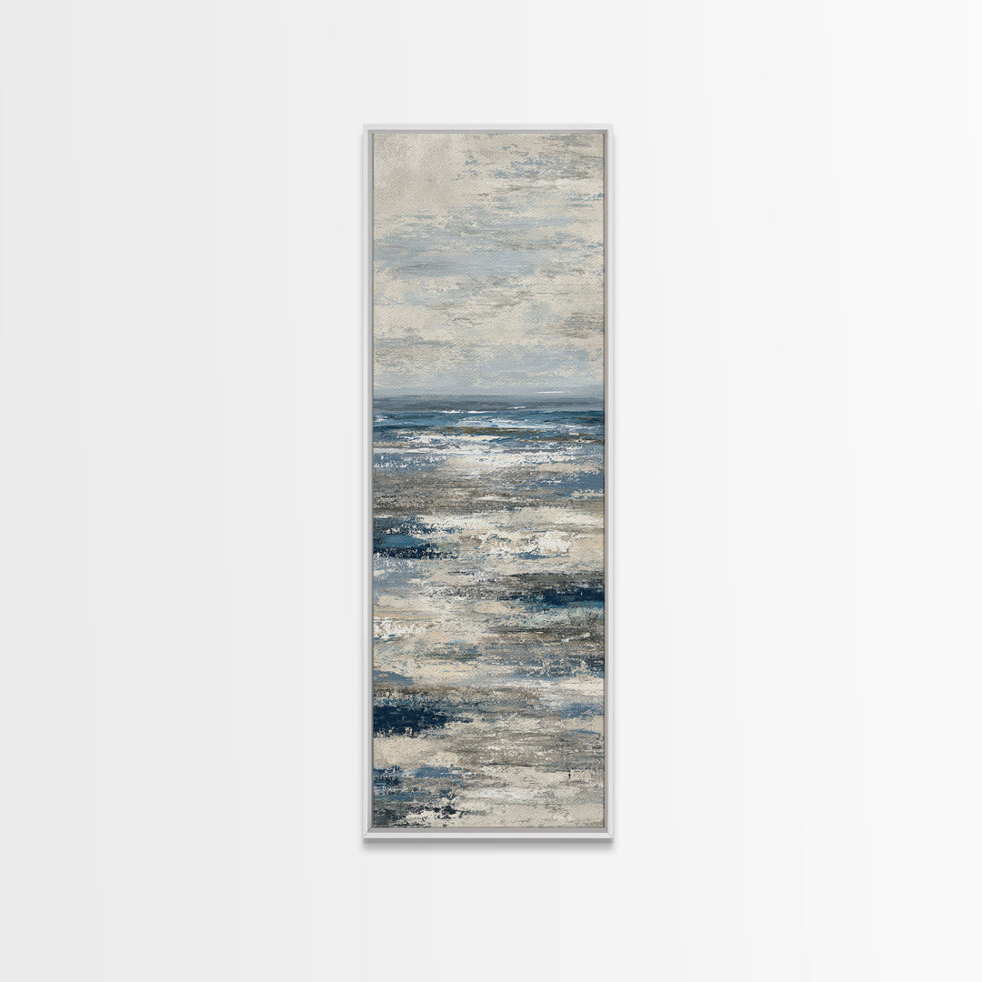 Abstract Ocean Horizon Framed Canvas Print, Beach Art, Abstract Art, Coastal Decor, Fine Art, Shore, Modern Art, Beach Wall Art, BEA-1x3-76