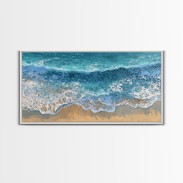 Aerial Turquoise Shoreline Canvas Print, Beach Art, Wall Art, Coastal Decor, Fine Art, Shore, Abstract Art, Printable Art, BEA-2x1-21