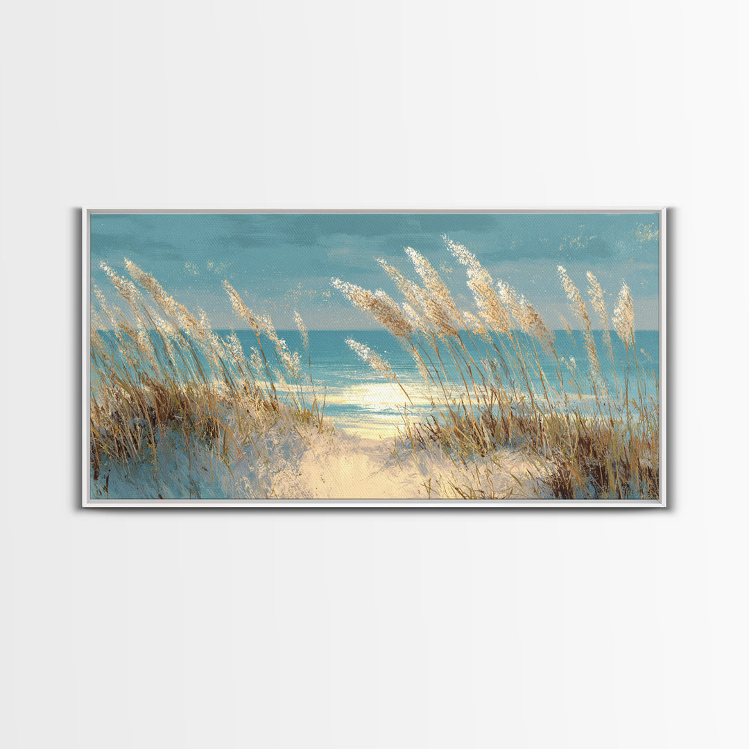 Sea Oats Swaying Canvas Print, Beach Art, Printable Wall Art, Coastal Decor, Shore, Living Room Wall Art, Nautical Decor, BEA-2x1-49