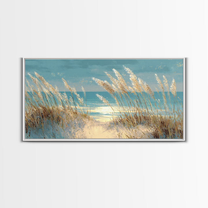 Sea Oats Swaying Canvas Print, Beach Art, Printable Wall Art, Coastal Decor, Shore, Living Room Wall Art, Nautical Decor, BEA-2x1-49