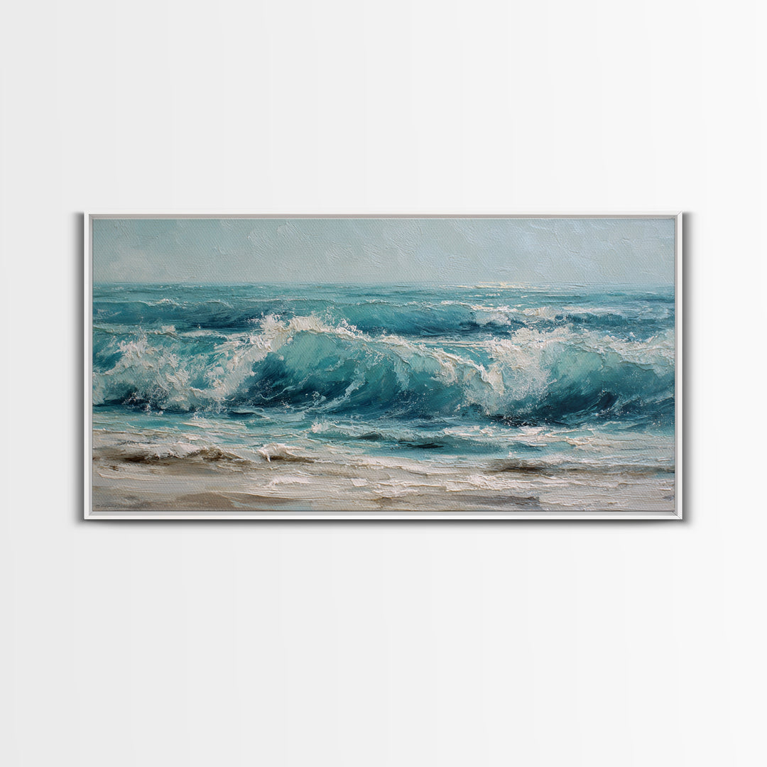 Stormy Ocean Wave Canvas Print, Beach Art, Original Painting, Coastal Decor, Fine Art, Shore, Nautical Decor, Coastal Wall Art, BEA-2x1-53