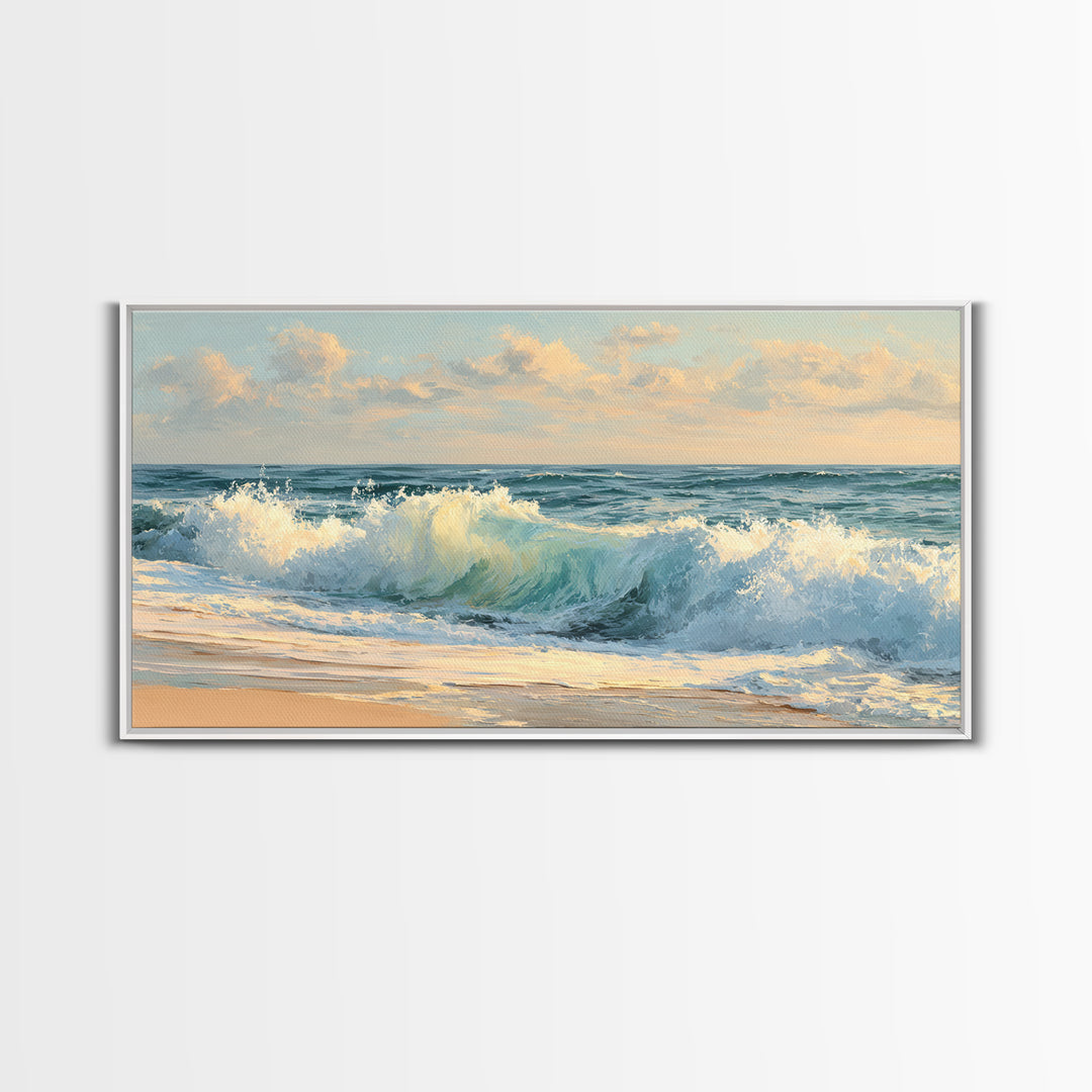 Stormy Ocean Wave Canvas Print, Beach Art, Original Painting, Coastal Decor, Fine Art, Shore, Nautical Decor, Coastal Wall Art, BEA-2x1-77