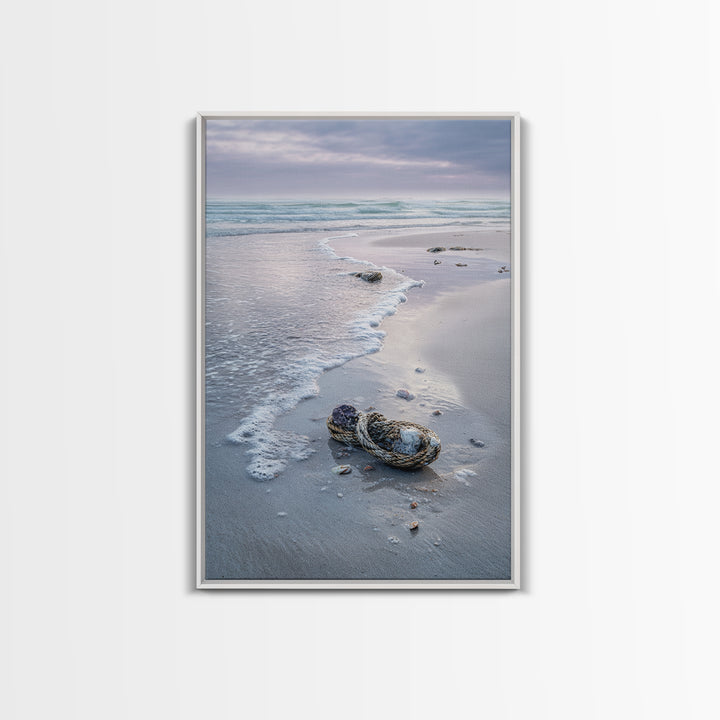 Pink Sunrise Reflected on Wet Sand Framed Canvas Print, Beach Art, Boho Decor, Coastal Decor, Abstract Art, Shore, Art Prints, BEA-2x3-26