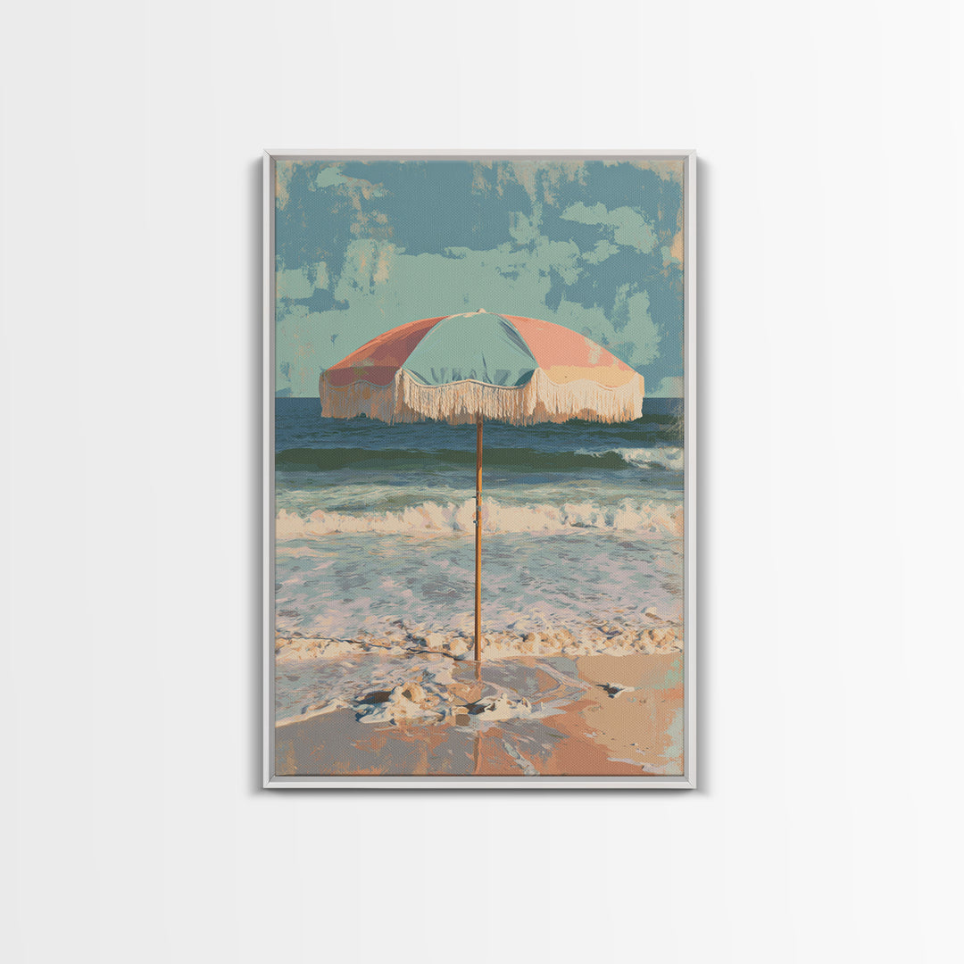 Beach Umbrella Pattern Canvas Print, Beach Art, Fine Art Print, Coastal Decor, Fine Art, Shore, Wall Decor, Art Prints, BEA-2x3-40