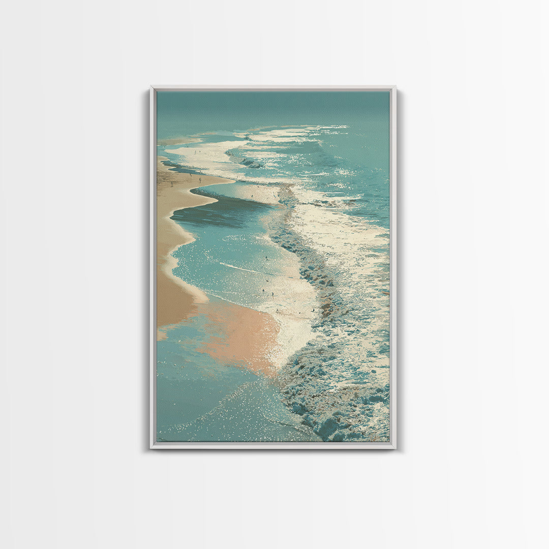 Aerial Turquoise Shoreline Canvas Print, Beach Art, Printable Art, Coastal Decor, Fine Art, Shore, Beach Wall Art, Coastal Art, BEA-2x3-81