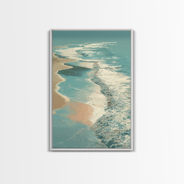 Aerial Turquoise Shoreline Canvas Print, Beach Art, Printable Art, Coastal Decor, Fine Art, Shore, Beach Wall Art, Coastal Art, BEA-2x3-81