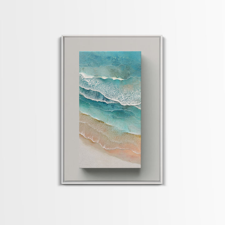 Aerial Turquoise Shoreline Canvas Print, Beach Art, Art, Coastal Decor, Fine Art, Shore, Abstract Wall Art, Whimsical Decor, BEA-2x3-9