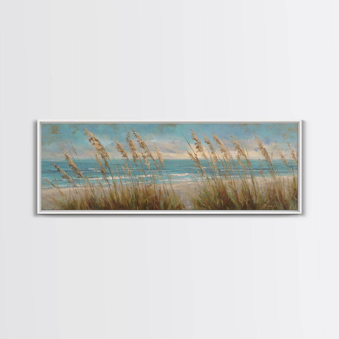 Sea Oats Swaying Canvas Print, Beach Art, Beach Prints, Coastal Decor, Fine Art, Shore, Minimalist Decor, Contemporary Art, BEA-3x1-93
