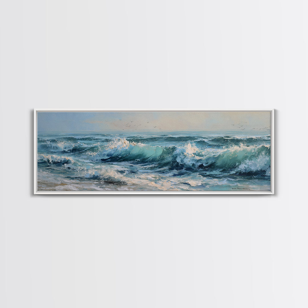 Stormy Ocean Wave Canvas Print, Beach Art, Gallery Decor, Coastal Decor, Fine Art, Shore, Contemporary Art, Wall Art, BEA-3x1-97