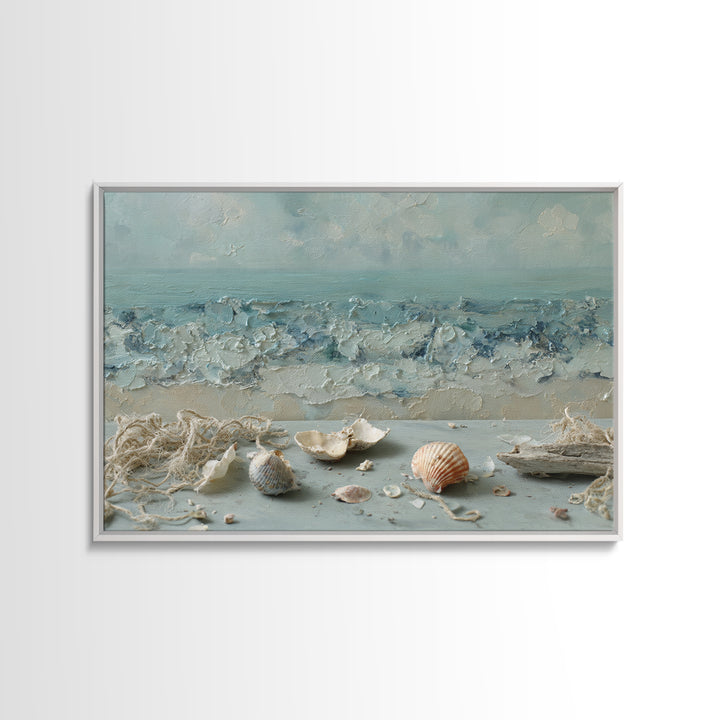 Seashell Collection Painted Like Natural Specimens Canvas Print, Beach Art, Wall Art Print, Coastal Decor, Fine Art, Shore, BEA-3x2-32