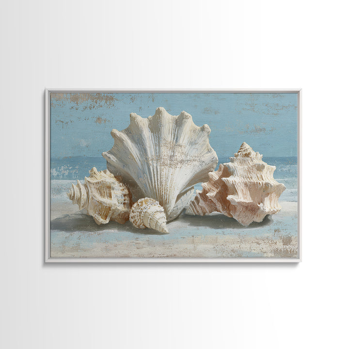 Seashell Collection Painted Like Natural Specimens Canvas Print, Beach Art, Whimsical Art, Coastal Decor, Fine Art, Shore, BEA-3x2-56