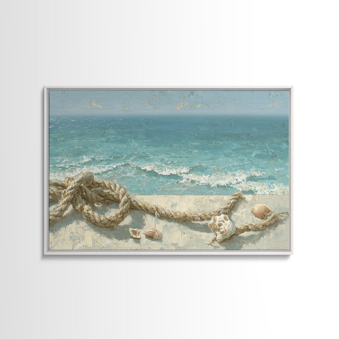 Mediterranean Cove with Clear Water Framed Canvas Print, Beach Art, Art Print, Coastal Decor, Fine Art, Shore, BEA-3x2-96