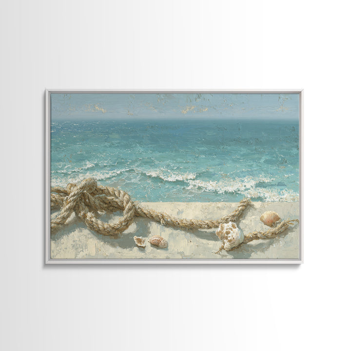 Mediterranean Cove with Clear Water Framed Canvas Print, Beach Art, Art Print, Coastal Decor, Fine Art, Shore, BEA-3x2-96