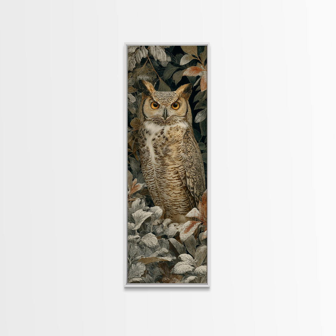 Owl Portrait with Wise Golden Eyes Canvas Print, Bird Art, Room Decor, Living Room Decor, Fine Art, Flight, Digital Print, BIR-1x3-17