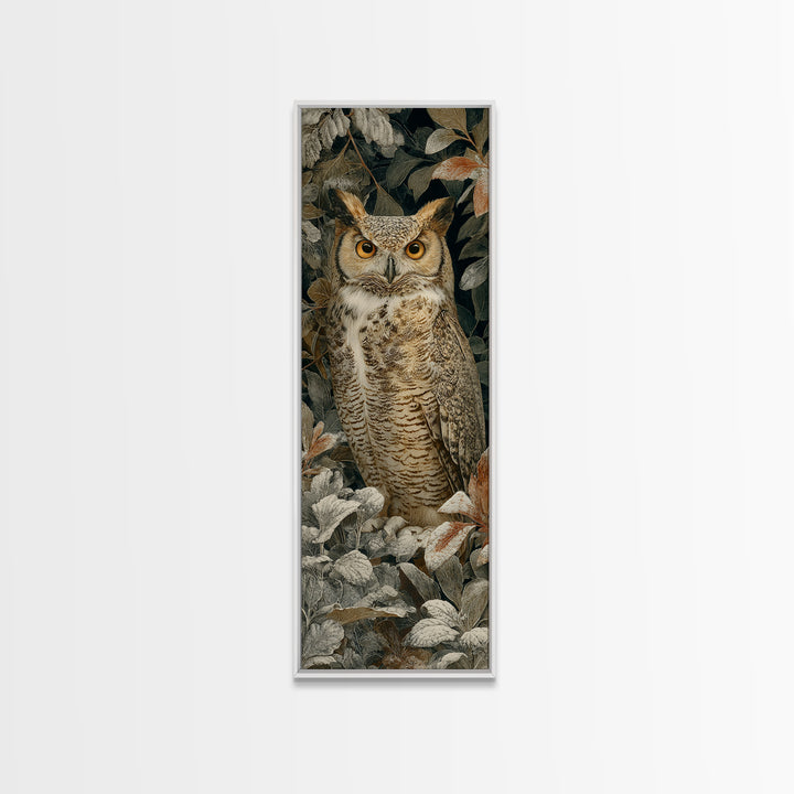Owl Portrait with Wise Golden Eyes Canvas Print, Bird Art, Room Decor, Living Room Decor, Fine Art, Flight, Digital Print, BIR-1x3-17