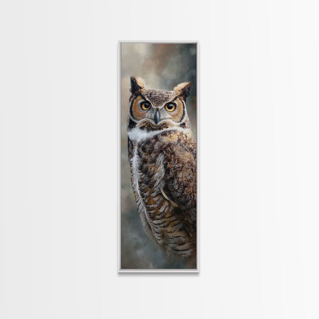 Owl Portrait with Wise Golden Eyes Canvas Print, Bird Art, Gallery Wall, Living Room Decor, Fine Art, Flight, Gallery Decor, BIR-1x3-41