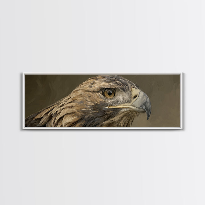 Eagle Portrait with Dramatic Mountain Wind Canvas Print, Bird Art, Modern Decor, Living Room Decor, Fine Art, Flight, BIR-3x1-100