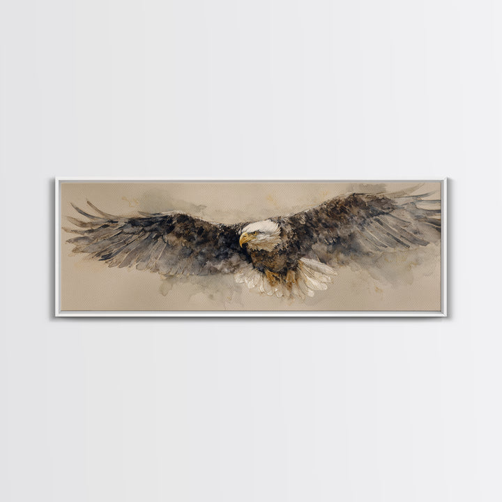 Eagle Portrait with Dramatic Mountain Wind Canvas Print, Bird Art, Home Decor, Living Room Decor, Flight, Modern Wall Art, BIR-3x1-76