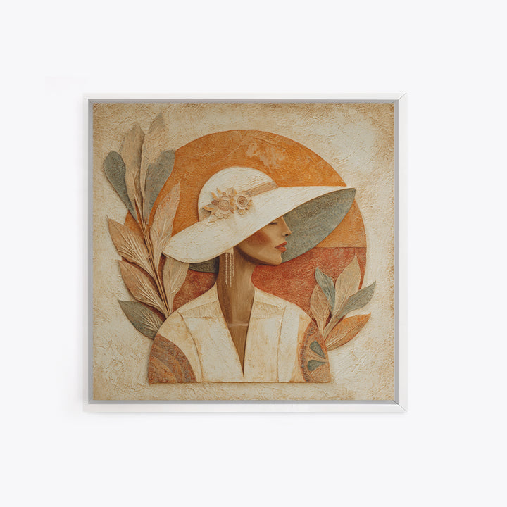 Desert Woman Portrait Canvas Print, Boho Art, Abstract Art, Living Room Decor, Oil Painting, Bohemian 015, Set of Prints, BOH-1x1-15
