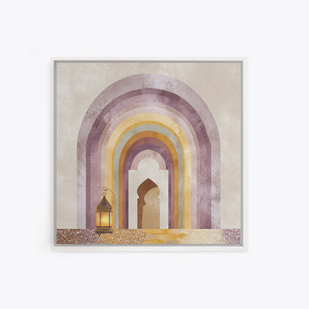 Neutral Rainbow Arches Framed Canvas Print, Boho Art, Printable Art, Living Room Decor, Fine Art, Bohemian, Neutral Decor, BOH-1x1-27