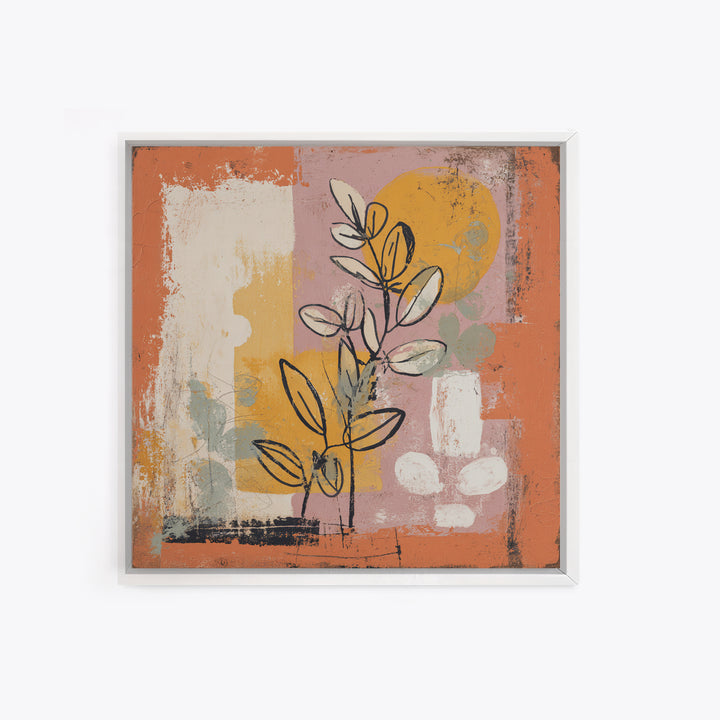Minimal Black Line Figure Canvas Print, Boho Art, Living Room Decor, Watercolor Art, Bohemian, Abstract Wall Art, BOH-1x1-36
