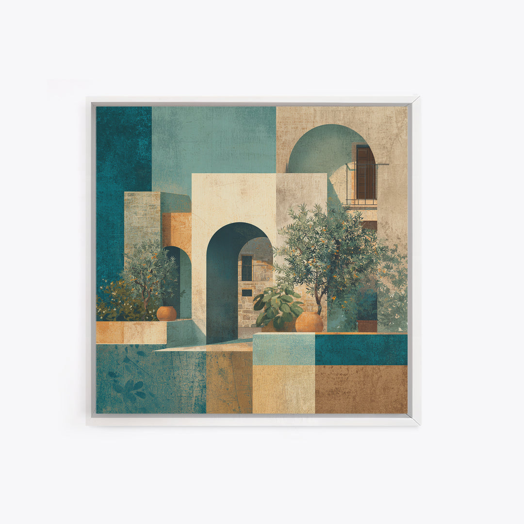 Neutral Rainbow Arches Framed Canvas Print, Boho Art, Gallery Decor, Living Room Decor, Abstract Art, Bohemian, Home Decor, BOH-1x1-51