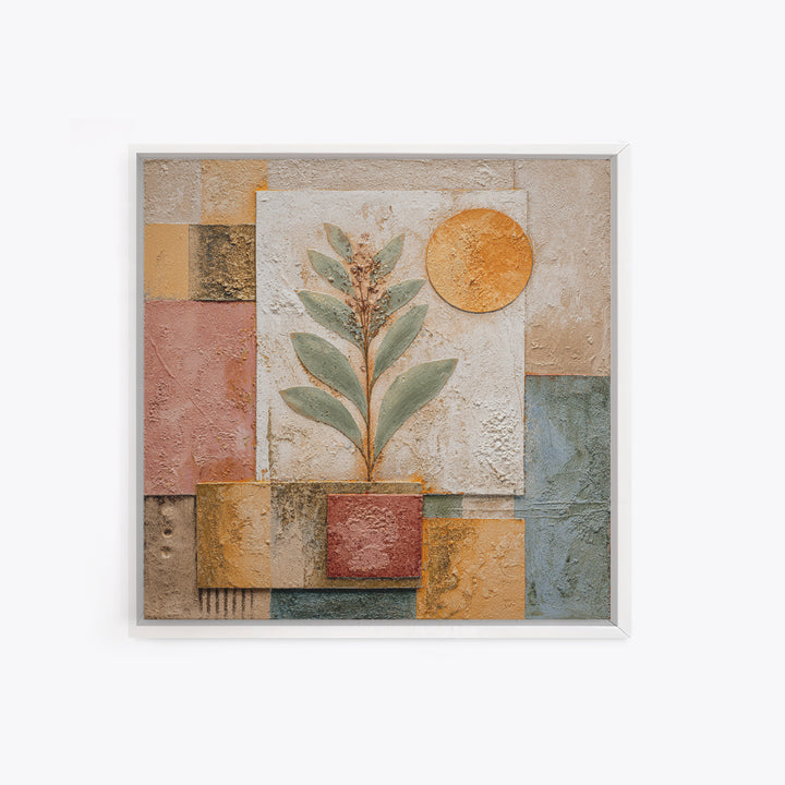 Sage Green Eucalyptus and Crescent Moon Framed Canvas Print, Boho Art, Wall Art Set, Living Room Decor, Fine Art, Bohemian, BOH-1x1-71
