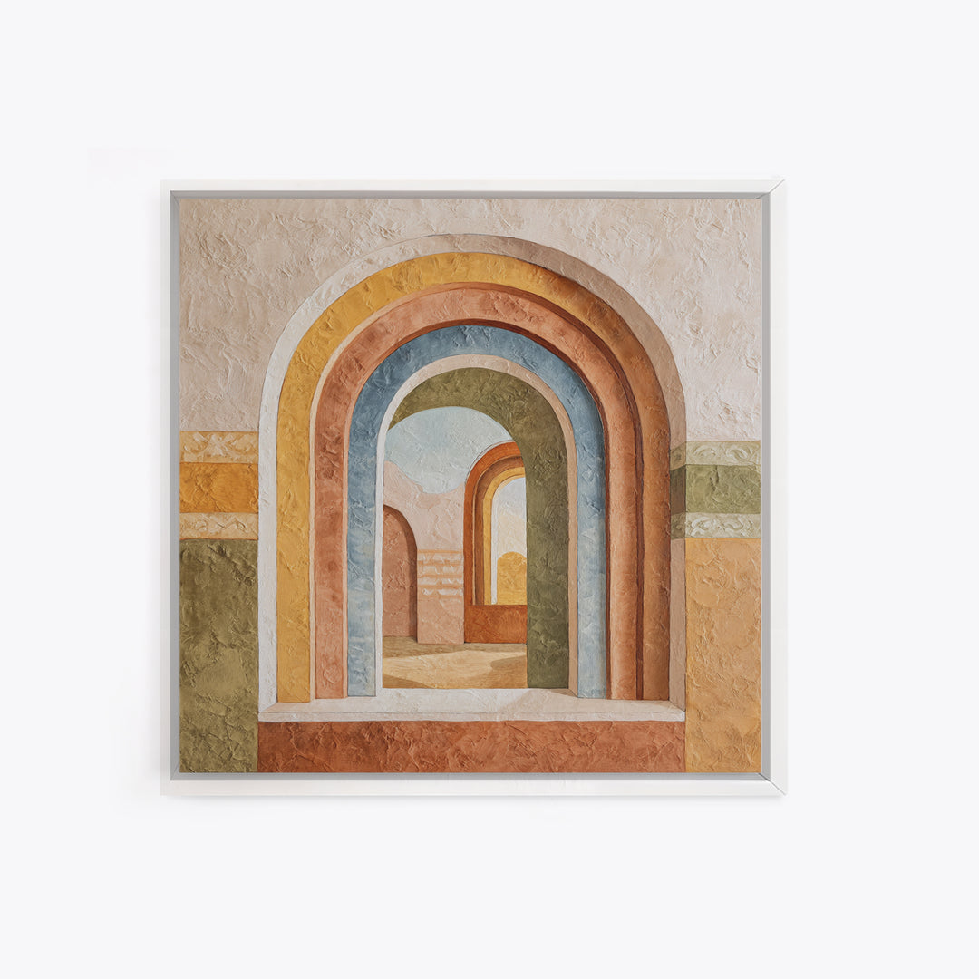 Neutral Rainbow Arches Canvas Print, Boho Art, Luxury Decor, Living Room Decor, Abstract Art, Bohemian, Digital Art, Printable, BOH-1x1-75