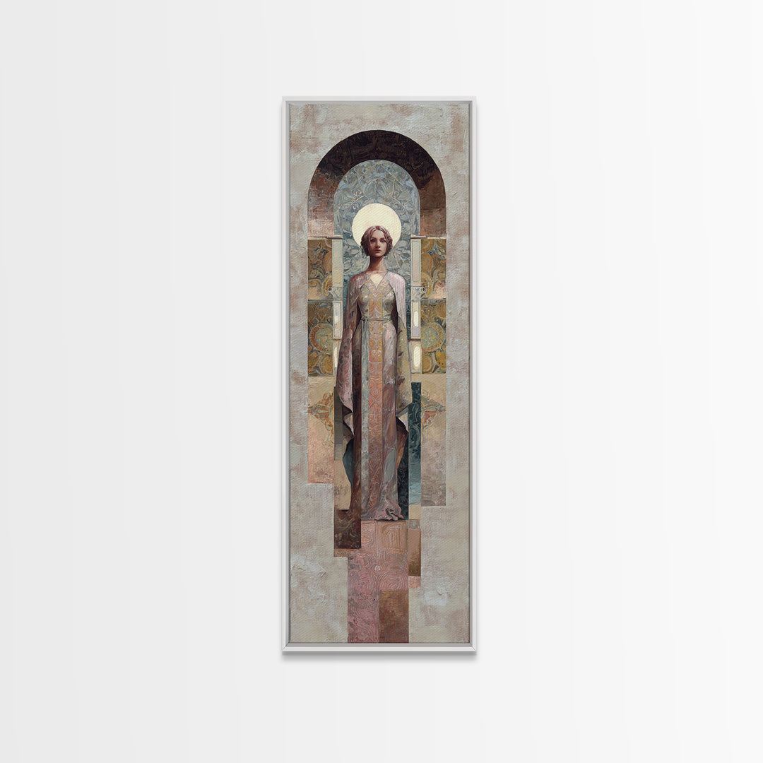 Neutral Rainbow Arches Framed Canvas Print, Boho Art, Boho Wall Art, Living Room Decor, Fine Art, Bohemian, Statement Artwork, BOH-1x3-15