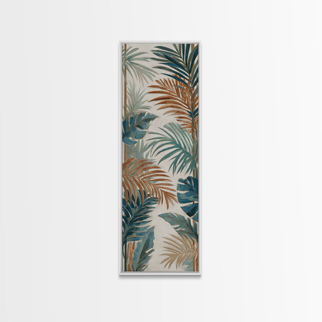 Terracotta Palm Leaves Canvas Print, Boho Art, Printable Wall Art, Living Room Decor, Fine Art, Bohemian, Abstract Wall Art, BOH-1x3-17