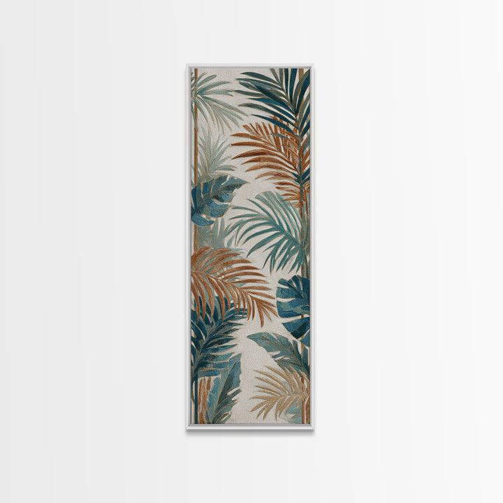 Terracotta Palm Leaves Canvas Print, Boho Art, Printable Wall Art, Living Room Decor, Fine Art, Bohemian, Abstract Wall Art, BOH-1x3-17