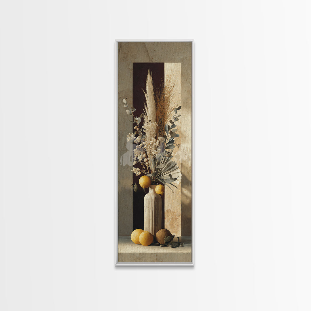 Bohemian Vase with Dried Pampas Grass Canvas Print, Boho Art, Art, Living Room Decor, Watercolor Art, Bohemian, Wallart, BOH-1x3-21