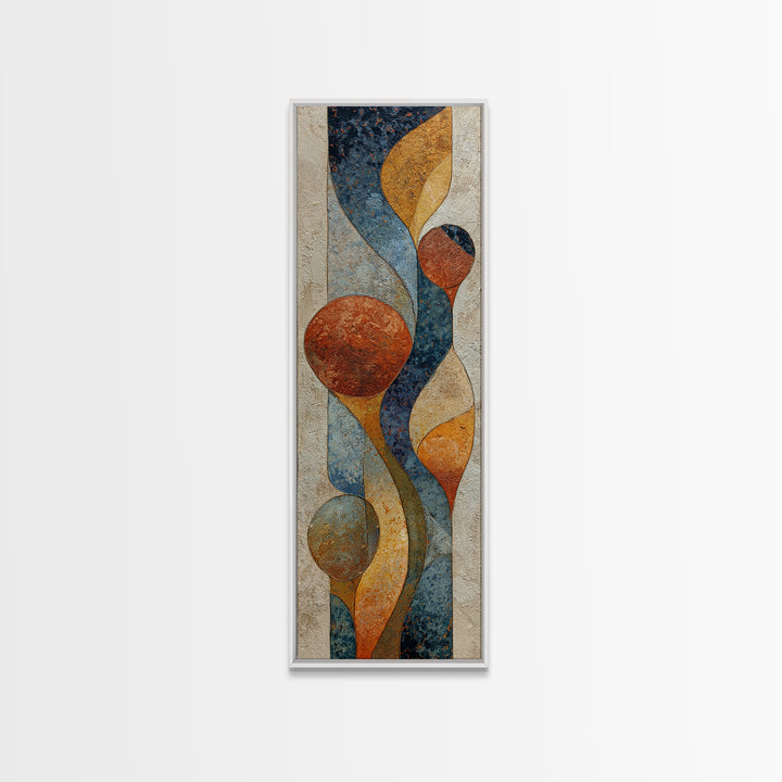 Abstract Clay Shapes Canvas Print, Boho Art, Art Deco, Living Room Decor, Abstract Art, Bohemian, Modern Wall Art, Boho Decor, BOH-1x3-28