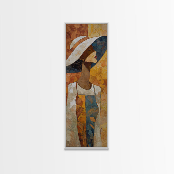 Desert Woman Portrait Framed Canvas Print, Boho Art, Printable Art, Living Room Decor, Fine Art, Bohemian, Neutral Decor, BOH-1x3-3